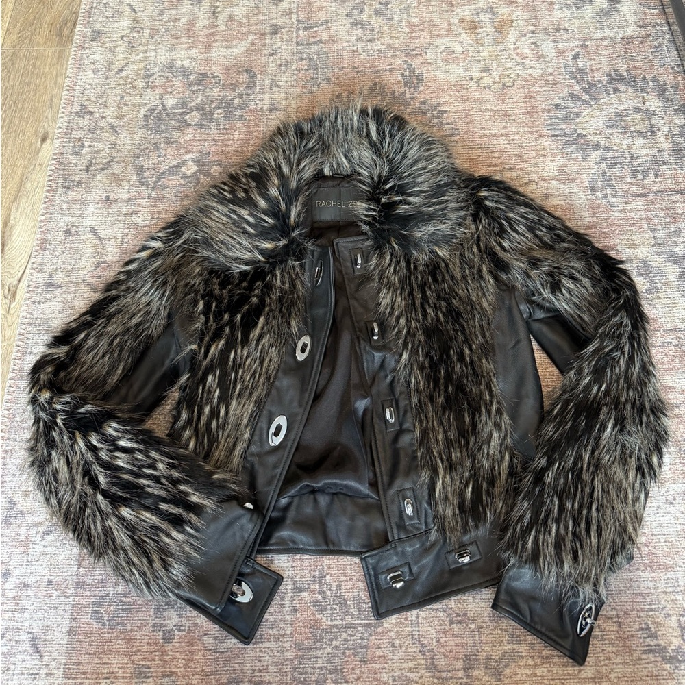 Rachel Zoe Faux Fur and Leather Jacket